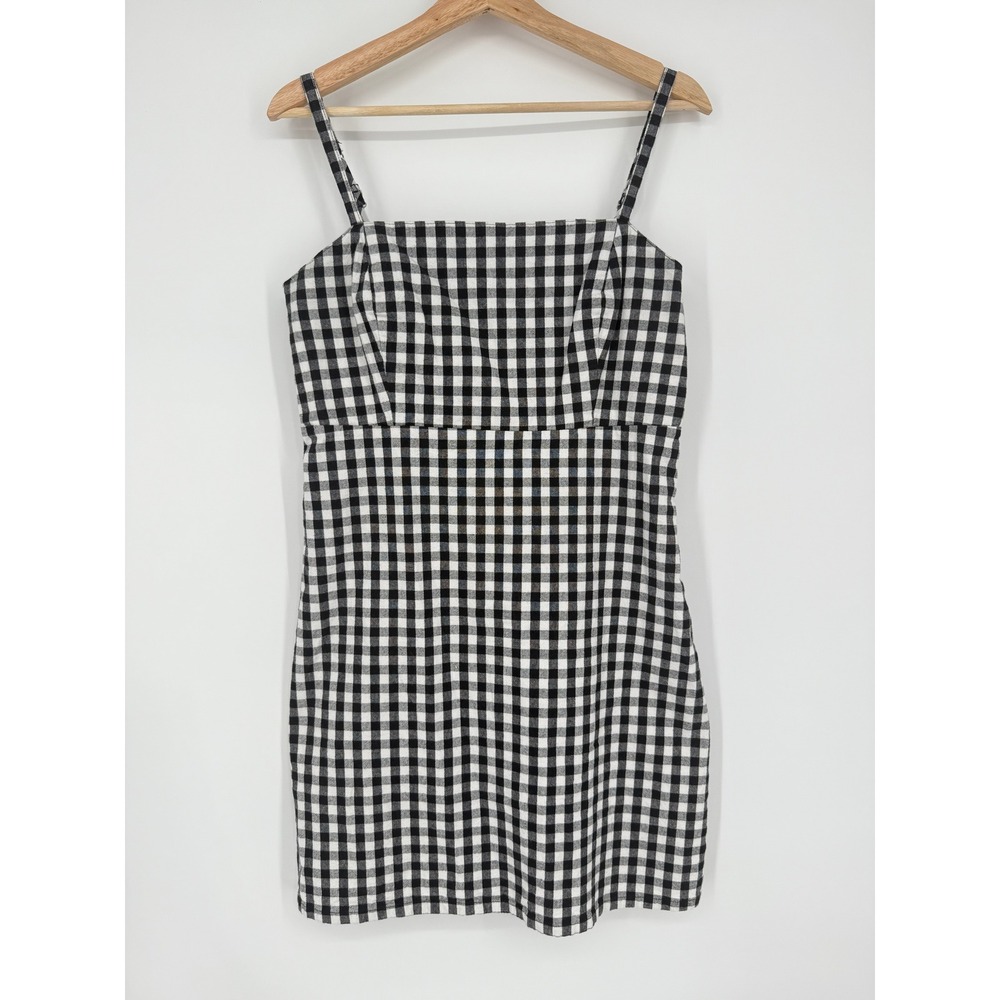 Hollister Gingham Cotton Cami Mini Dress Size L‎ Black